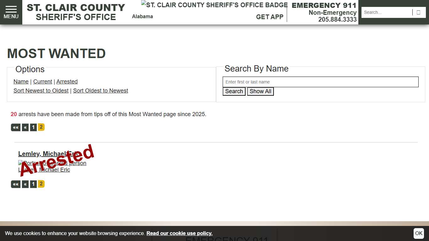 Most Wanted St. Clair County Sheriff's Office Searching Sort: Posted Date - Descending Page 2